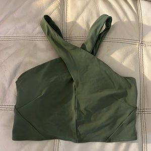 Lululemon Green Wrap-Front Sports Bra